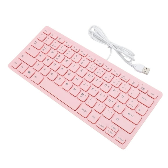 Mini Wired Keyboard, 78 Keys USB Keyboard Compact Computer Keyboard with Anti Slip Foot Pads, Small Quiet Keyboard for PC Computer Laptop