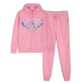 thumbnail image 2 of aohooy Sweat Suit for Women 2 Piece Set Hoodie,Jogger Sets for Women 2 Piece Set Trendy Heart Printed Two Piece Hooded Sweatshirt and Drawstring Sweatpants Sets 2024 Pink,S, 2 of 7