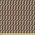 thumbnail image 2 of Retro Sofa Upholstery Fabric by the Yard, Curvy Wavy Lines Simplistic Pattern on Dark Red Background Vintage Twist Tile, Decorative Fabric for DIY and Home Accents, Burgundy White by Ambesonne, 2 of 5