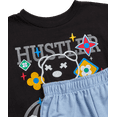 thumbnail image 2 of Quad Seven Boys Short Set Printed Graphic Short Sleeve Shirt & French Terry Matching Shorts 2 Piece, 2 of 7