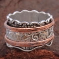 thumbnail image 3 of Fidget Spinner Ring, Two Copper Band Ring, Handmade Ring, Thumb Silver Ring, 925 Silver Ring, Valentine Day Gift Spinner Ring, Designer Ring, 3 of 4