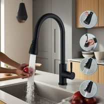 Professional Kitchen Sink Faucet Single Handle, 1/2" Pull Down Sprayer Mixer Tap