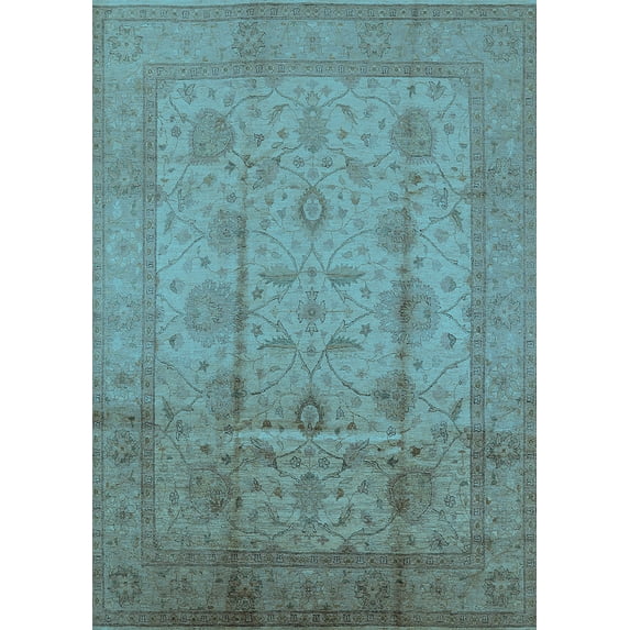 Ahgly Company Indoor Rectangle Oriental Light Blue Industrial Area Rugs, 5' x 7'