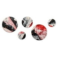 thumbnail image 2 of Designart "Marble Whispers Red and Black II" Abstract Marble Metal Wall Art Set of 5 Piece, 2 of 5