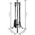 thumbnail image 5 of Fire Beauty 5 Pieces Fireplace Tools Sets Fireplace Accessories Tools Holder with Handles Tools for Indoor Fireplace Decor Outdoor Fire Pit Modern Tool(Sanded Black), 5 of 9