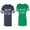 Men Navy / Women Green, variant on Dady Mommy Bear Unisex Couple Matching Cotton Jersey style T-Shirt Contrasting stripes on sleeves (Men Navy / Women Black) (Men S / Women S)