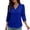 Blue, variant on Ashirexll Ladies Tops and Blouses, Shirts for Women Trendy, Fashion Women's V-Neck 3/4 Sleeve Casual T-shirt Solid Color Fall Tops