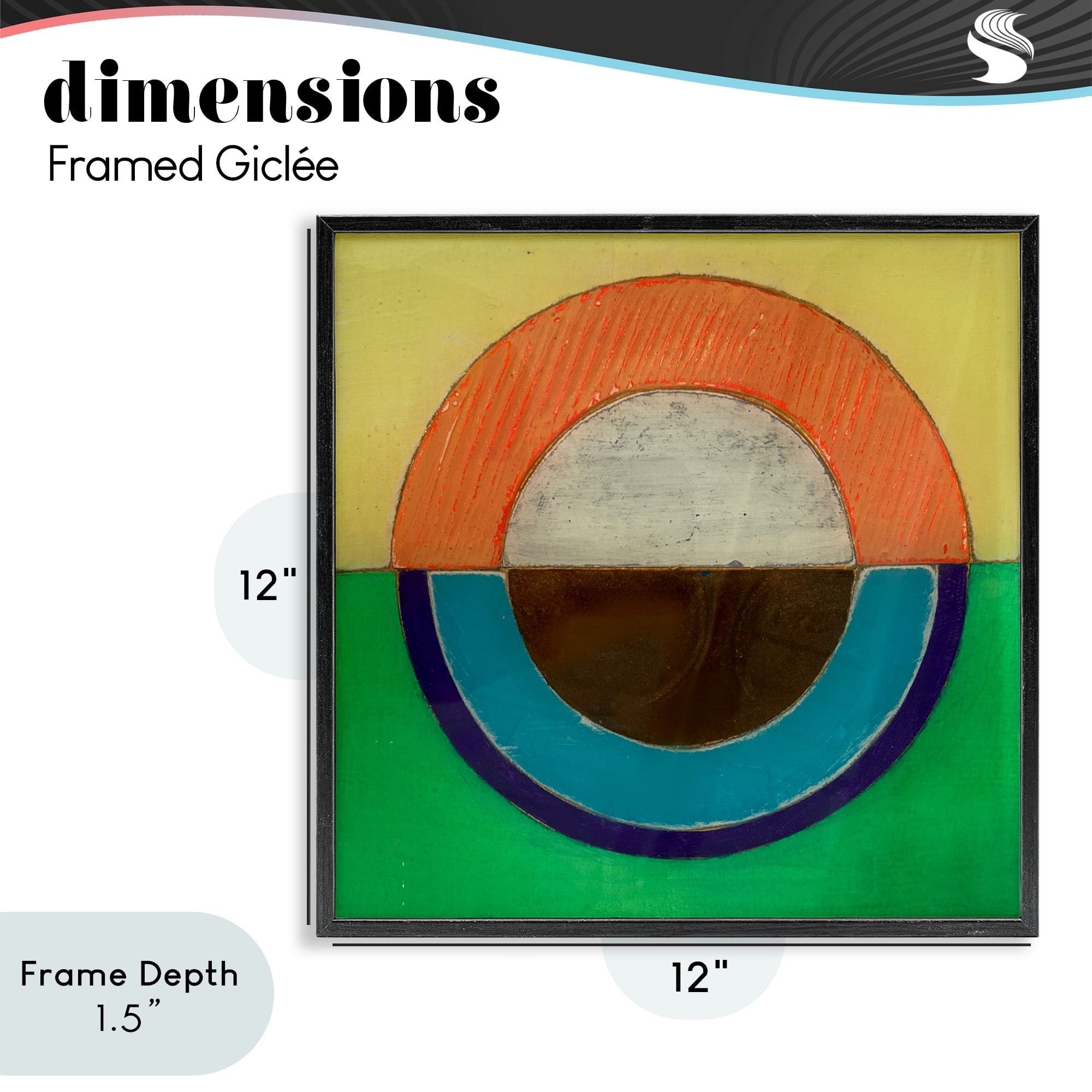 Stupell Industries Balanced Circle Symmetry Black Framed Giclee Art, design by Matthew Finger