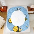 thumbnail image 4 of Manfei Funny Bee Queen Sheet Sets 4 Pieces for Kids Boys Girls, Kawaii Animal Flat Sheet, Cute Wildlife Queen Fitted Sheet, Microfiber Bedroom Decor, 4 of 6