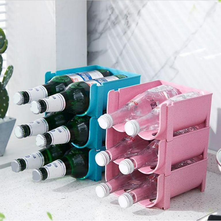 VANRIOS Water Bottle Organizer, Stackable Bottle Storage Rack, 4 Tier 12  Containers Tumbler Organizer for Kitchen Cabinets Counter-top Refrigerator