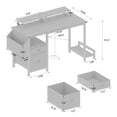 thumbnail image 6 of 47.3" Computer Desk Office Desk Study Table Workstation with 2 Drawers and Side Pocket Home Office Furniture for Home Office,White, 6 of 7
