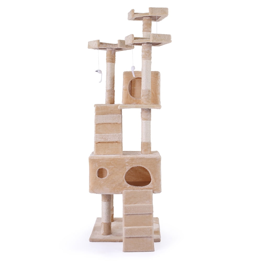 Kadyn Multi-level Cat Tree, Cat Tree Condo with 3 Perches, 66" Cat Tower for Indoor, Beige Kadyn Multi-level Cat Tree, Cat Tree Condo with 3 Perches, 66" Cat Tower for Indoor, Beige