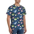 thumbnail image 2 of Bixox Men's Colorful Cartoon Shark Printed Short Sleeve Skinny Athletic T-Shirt, 2 of 6