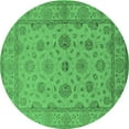 thumbnail image 1 of Ahgly Company Indoor Round Oriental Emerald Green Traditional Area Rugs, 6' Round, 1 of 4