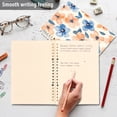 thumbnail image 5 of WOBOGO Pastel Peach and Blue Flowers Notebook College Horizontal Grid Paper Ink Spill Resistant Water Resistant Cover 8.3x5.7x0.4in, 5 of 8