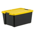 thumbnail image 2 of IRIS 45 Qt Black Plastic Stackable Storage Bin with Lid Tote, Plastic Storage Container with Lid, 4-Pack, 2 of 10