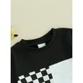 thumbnail image 6 of Musuos Toddler Boys Summer 2 Piece Outfits 12 18 24M 3 4T Plaid Patchwork Short Sleeve T-Shirt and Elastic Shorts, 6 of 10