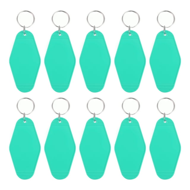 Unique Bargains Vintage Motel Keychain Blank Hotel Keychains Rhombus Retro Key Tag, Mint, 10 Pack