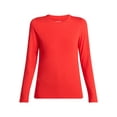 thumbnail image 6 of Time and Tru Women's Slim Crewneck Tee with Long Sleeves, Sizes XS-XXXL, 6 of 6