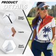 thumbnail image 6 of Binienty Fashion Palm Tree Funny Couple Golf Shirts Versatile Casual His and Hers Golf Shirts with Zip Up Collar Classic Fit Short Sleeve Athletic Tops for Golf Running Sports, 6 of 7