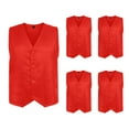 thumbnail image 1 of TOPTIE 5 Pack Unisex Work Vest Button Up Vest Volunteer Activity Supermarket Uniform-Red-S, 1 of 7