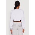 thumbnail image 5 of Women's Long Sleeve Cropped Bubble Hem Sweatshirt, 5 of 5