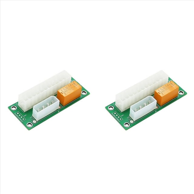 2X Adaptador de Fuente de Alimentación Múltiple ATX Dual PSU, Placa de Alimentación Sincrónica, Agregue 2 PSU con LED de Alimentación una Conector Molex de