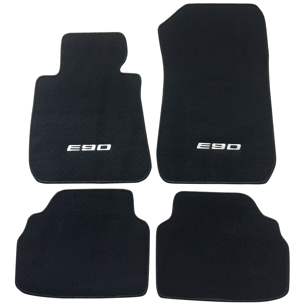 Ikon Motorsports Compatible with 0511 BMW E90 Logo 3 Series OE Factory Style Black Nylon Carpet