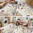 thumbnail image 5 of 3'x5' Area Rugs, Purple Floral Spring Indoor Outdoor Area Rug for Living Room Bedroom, Watercolor Summer Botanical Vintage Washable Bathroom Rugs Kitchen Floor Carpet Mats Home Decor Aesthetic, 5 of 8