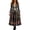 A153 Multicolour, variant on Yuncity Womens Halloween Dresses Long Sleeve V Neck Sugar Skeleton Floral Print A-Line Swing Midi Dress Spooky Cosplay Outdoors Holiday Party Wears Size L Beige