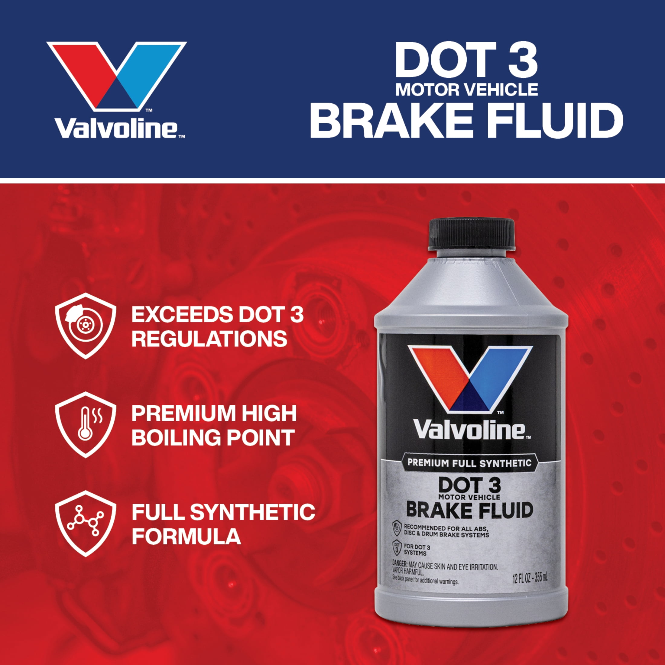Valvoline DOT 3 Brake Fluid 12 Fl oz
