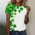 thumbnail image 2 of HAiming St. Patrick’s Day Shamrock T-Shirt Short Sleeve Round Neck Casual Cute Printed Trendy Pullover Tops Clothes, 2 of 6