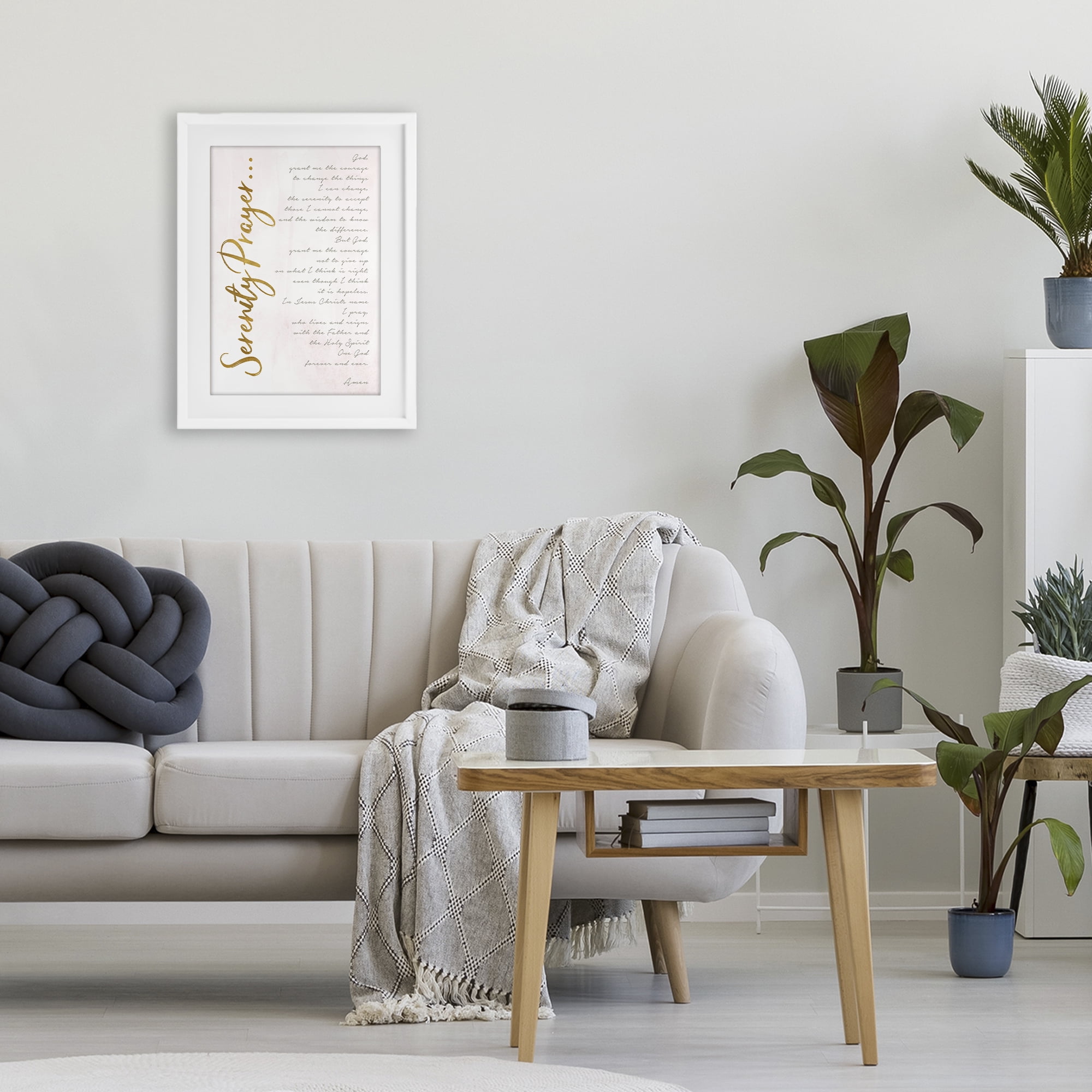 Stupell Industries Serenity Prayer Scripture White Framed Print Under Glass, design by Anna Quach