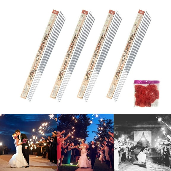 Wedding Sparklers 36"-inch for wedding grand exit reception send-off light photography model party (Pack of 30   1 Pack of Silk Petals)