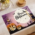 thumbnail image 4 of Juego de 4 manteles individuales de Halloween, 11,8 x 15,7 pulgadas, manteles individuales de Halloween, manteles resistentes al calor y duraderos, manteles de Halloween, 4 of 5