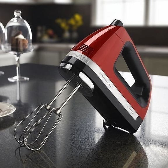 Open Box KitchenAid RRKHM9GC 9-Speed Hand Mixer Gloss Cinnamon-Dark Red