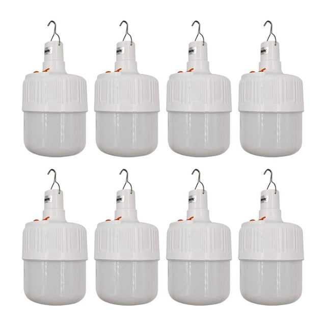 8 Pzs Foco Led Recargable De Emergencia Tipo Bulbo 50W