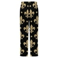 thumbnail image 6 of Gold & Black Fleur De Lis - Saints Fans Louisiana Winter Female Pants Flannel High Waist Women Pants Lady Warm Straight Leg Plush Trousers, 6 of 7