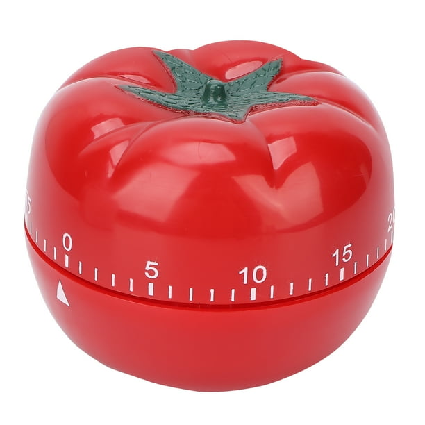 Temporizador mecánico de cuerda con forma de tomate para salón de belleza casero, temporizador de cuenta regresiva giratorio.