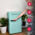 thumbnail image 3 of Frigidaire 3.2 Cu. ft. Retro Compact Refrigerator, Mint Mini Fridge with Freezer for Apartment, Dorm, Office, Bedroom, 3 of 10