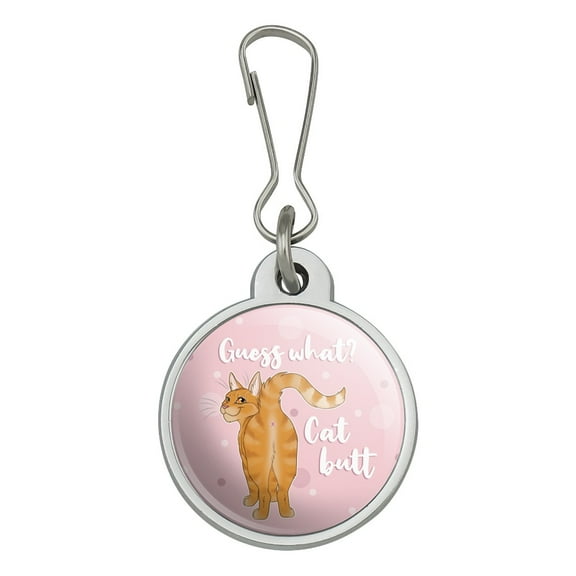 Guess What Cat Butt Jacket Handbag Purse Luggage Backpack Zipper Pull Charm