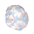 thumbnail image 2 of Kdxio Orchids Flowers Print Shower Cap for Women,Elastic and Reusable,Double Waterproof Layers Bathing Hat, 2 of 9