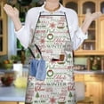 thumbnail image 5 of Multicolor Christmas Word Pattern Apron-Garden Aprons for Women with Pockets-Cotton Linen Waterproof Kitchen Cooking Gardening Aprons Adjustable for Kitchen,Cooking,BBQ and Salon 33"x27", 5 of 7