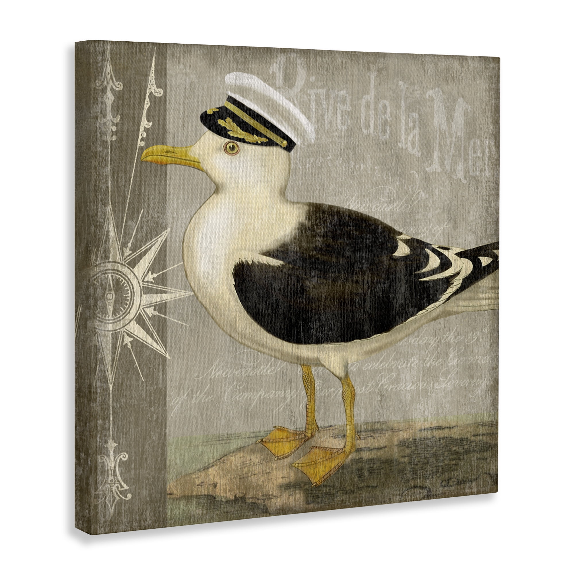Stupell Industries Little Maritime Seagull Canvas Wall Art, design by Suzanne Nicoll