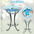 thumbnail image 4 of Outdoor Bird Bath, Turtle Pattern Bird Bath with Metal Stand, Attract Birds, Patio Garden Decor, Outdoor Decoration, 4 of 5
