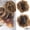Chestnut Gold, variant on Messy Bun Hair Piece with Claw Clip, Wavy Curly Hair Bun Extension for Women, Synthetic Tousled Updo Hairpiece for Daily Wear and Parties