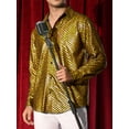 thumbnail image 5 of INSPIRE CHIC Metallic Shirt for Men's Long Sleeves Party Disco Shiny Printed Shirts L Golden, 5 of 6