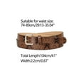 thumbnail image 3 of INSPIRE CHIC Women's Skinny Embossed Pin Buckle Faux Leather Waist Belt Camel, 3 of 4
