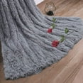 thumbnail image 3 of Soft Shaggy Fuzzy Throw Blanket - Fluffy Snuggly Faux Fur Blankets - Warm Cozy Plush Sherpa Blanket for Couch Sofa Bed Photo Props Home Decor,(60x50 Inches) Grey, 3 of 6