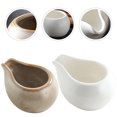 thumbnail image 3 of 2Pcs Japanese Style Creamer Pitcher Coffee Milk Creamer Pitcher Ceramic Gravy Boat Sauce Boat, 3 of 8